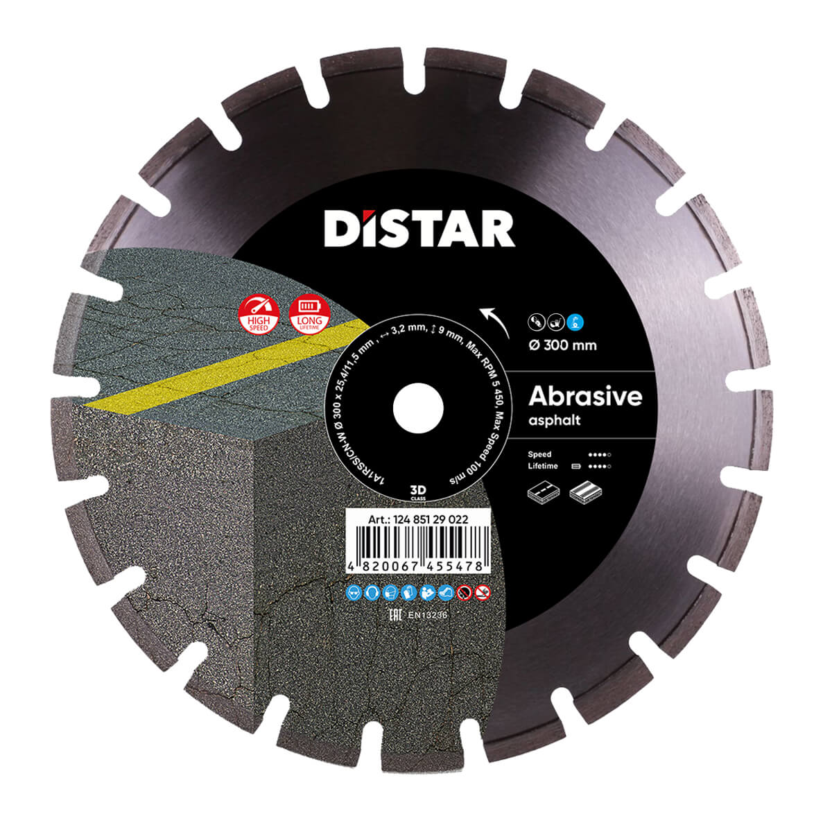 Круг алмазный отрезной для резки асфальта Distar 1A1RSS/C1-W Bestseller Abrasive