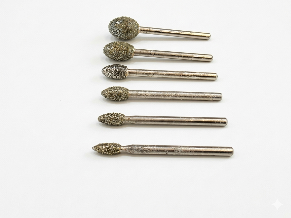 Алмазна фреза (бор) «груша/яйце» для шліфування та гравіювання — хвостовик 3мм