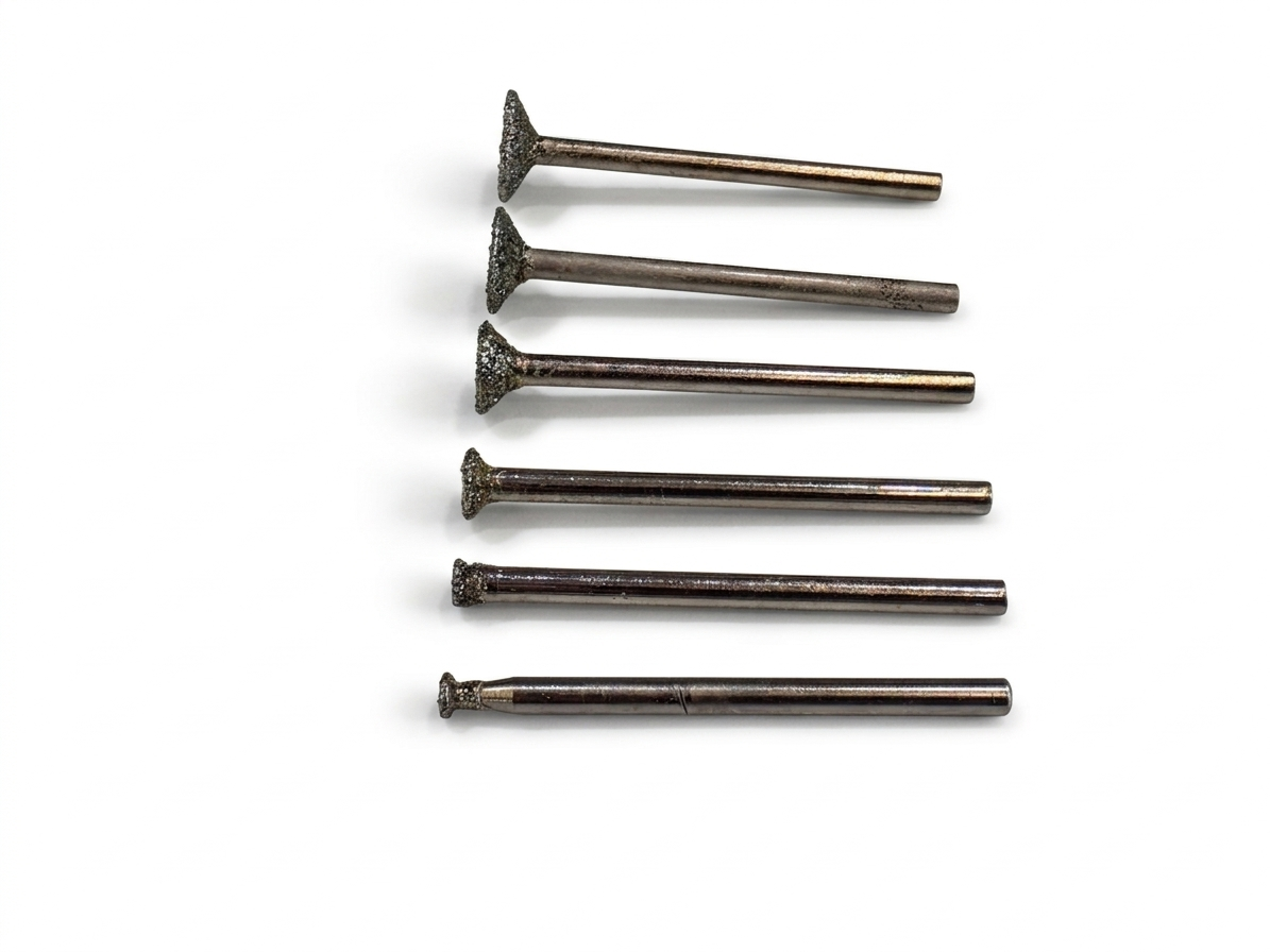 Алмазна фреза (бор) зворотній широкий конус хвоствик 3мм