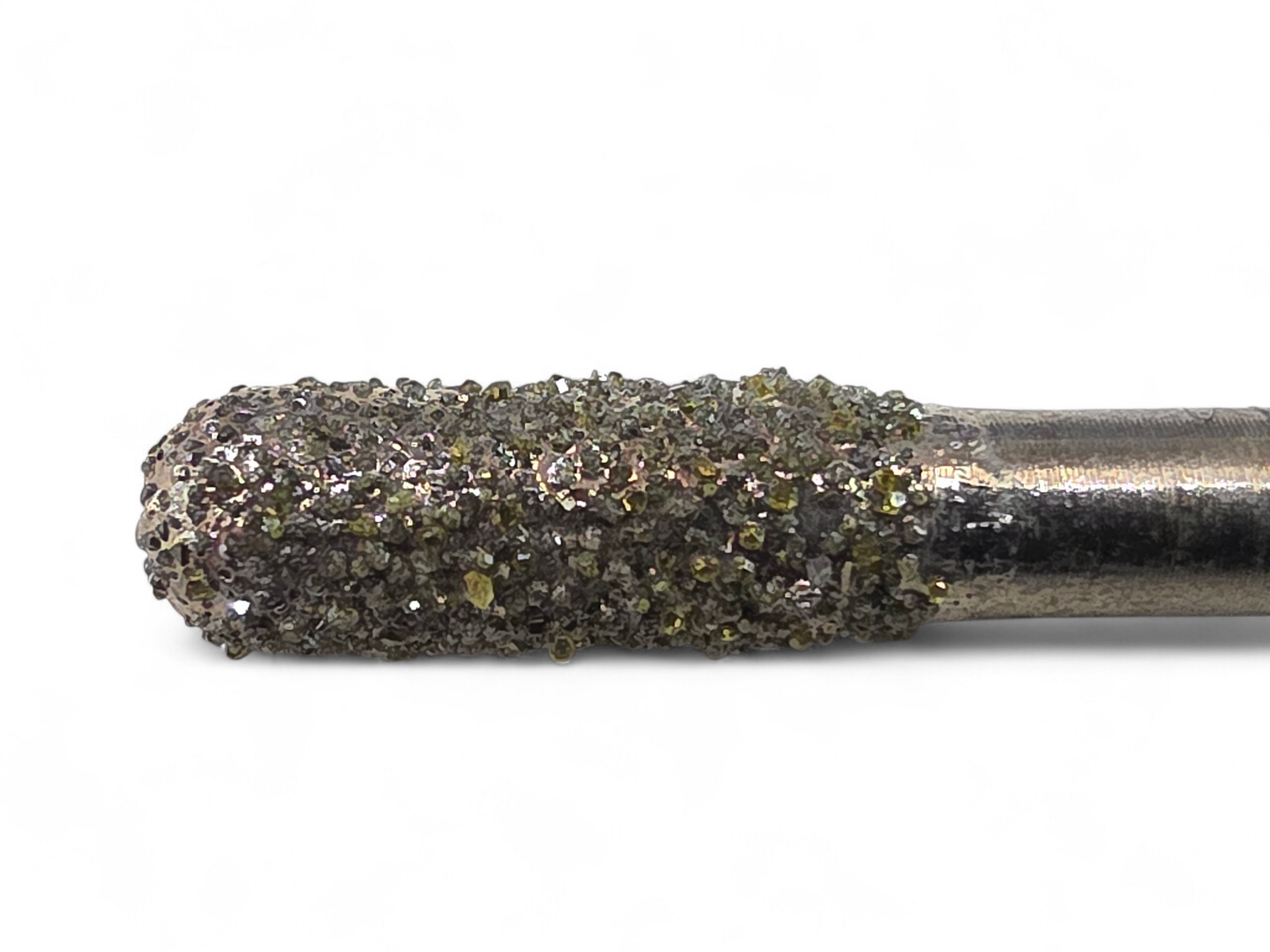 Алмазна фреза (бор)  циліндрична зі сферичним кінцем —  хвостовик 3 мм