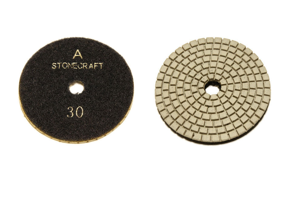 Алмазный гибкий шлифовальный круг d 80мм для светлых пород камня, класс А №30-3000